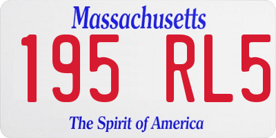 MA license plate 195RL5