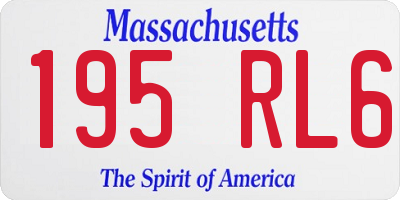 MA license plate 195RL6