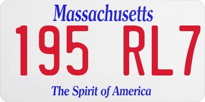 MA license plate 195RL7