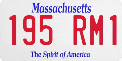 MA license plate 195RM1