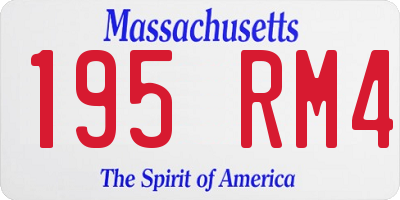 MA license plate 195RM4