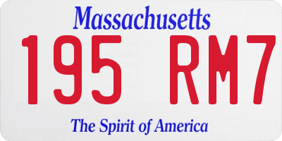 MA license plate 195RM7