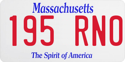 MA license plate 195RN0
