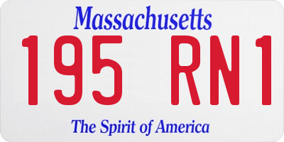 MA license plate 195RN1