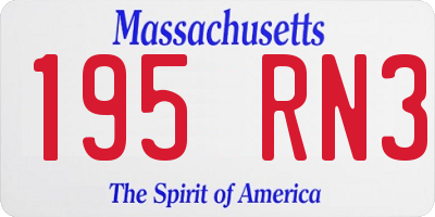MA license plate 195RN3