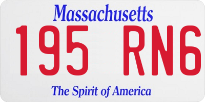 MA license plate 195RN6