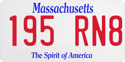 MA license plate 195RN8