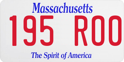MA license plate 195RO0