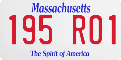 MA license plate 195RO1