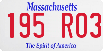 MA license plate 195RO3