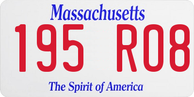MA license plate 195RO8