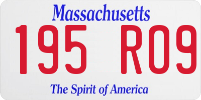 MA license plate 195RO9