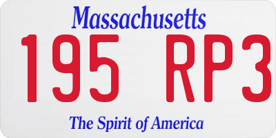 MA license plate 195RP3
