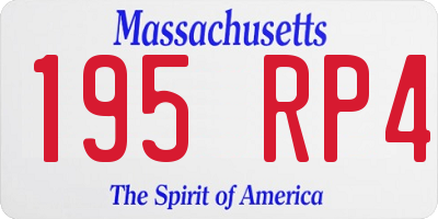 MA license plate 195RP4