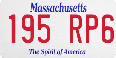 MA license plate 195RP6