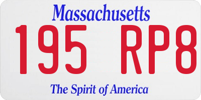 MA license plate 195RP8