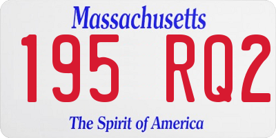 MA license plate 195RQ2