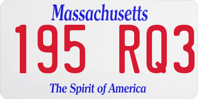 MA license plate 195RQ3