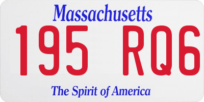 MA license plate 195RQ6