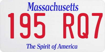 MA license plate 195RQ7