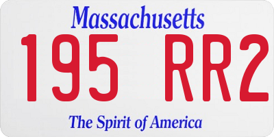 MA license plate 195RR2