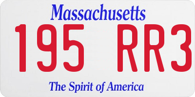 MA license plate 195RR3