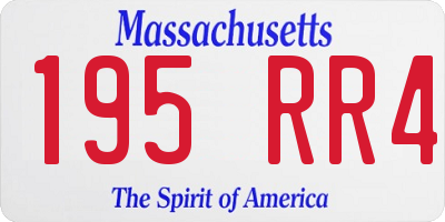 MA license plate 195RR4