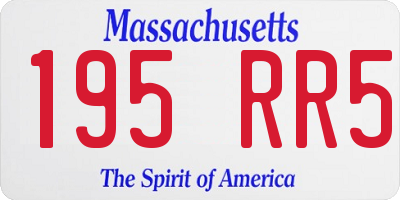 MA license plate 195RR5