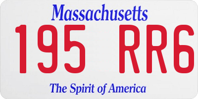 MA license plate 195RR6
