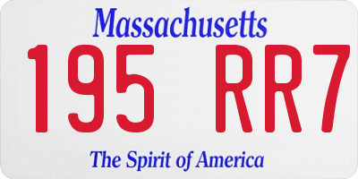 MA license plate 195RR7