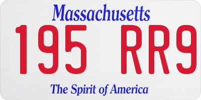 MA license plate 195RR9