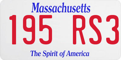 MA license plate 195RS3