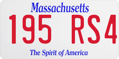MA license plate 195RS4