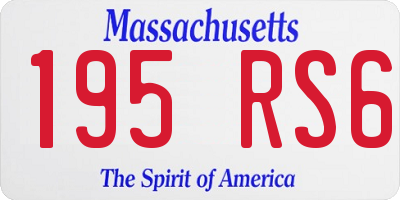 MA license plate 195RS6