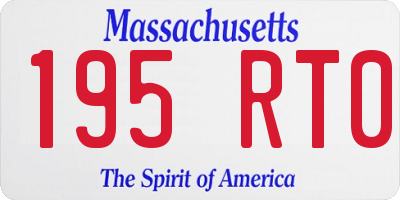 MA license plate 195RT0