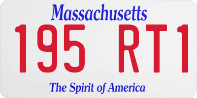 MA license plate 195RT1