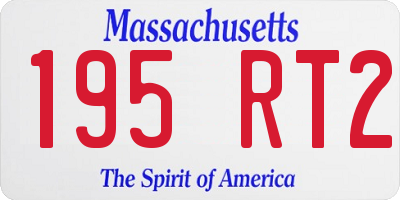 MA license plate 195RT2