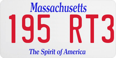 MA license plate 195RT3