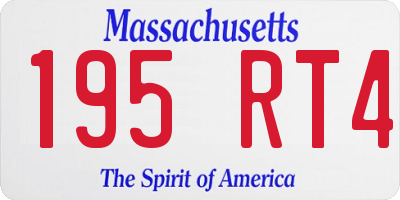 MA license plate 195RT4