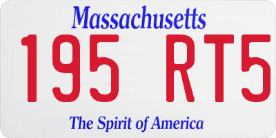 MA license plate 195RT5