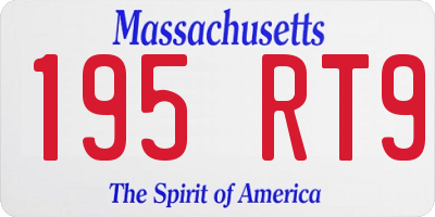 MA license plate 195RT9