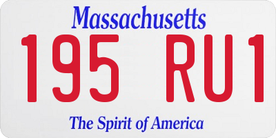 MA license plate 195RU1