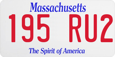 MA license plate 195RU2
