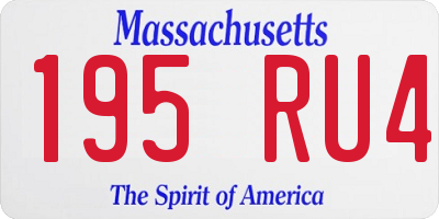 MA license plate 195RU4