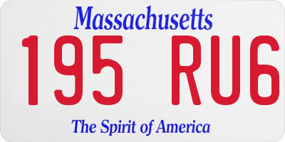 MA license plate 195RU6