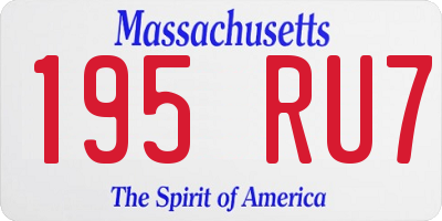 MA license plate 195RU7