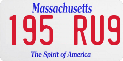 MA license plate 195RU9