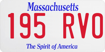 MA license plate 195RV0