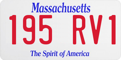MA license plate 195RV1