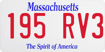 MA license plate 195RV3
